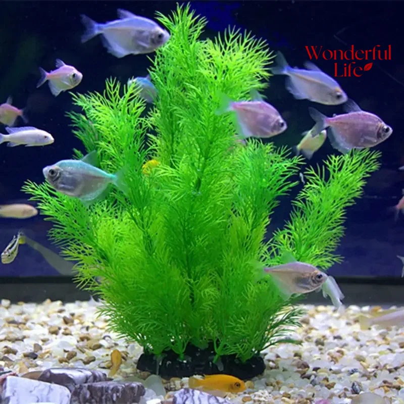 Tanaman Plastik Air 19/30CM Un - Aquarium Plant Substrate ulasan dan harga